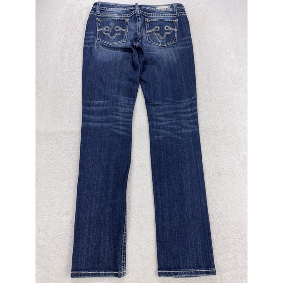 REROCK‎ For Express Jeans Women 8L 32x34 Skinny Whiskered Thick Stitch Denim - Picture 1 of 14